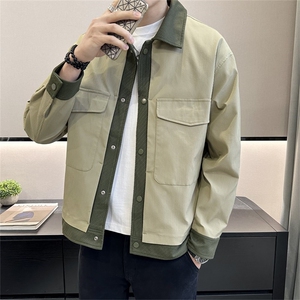 2024店主风 春季新款条纹翻领夹克男士休闲长袖外套JK155-P110图片