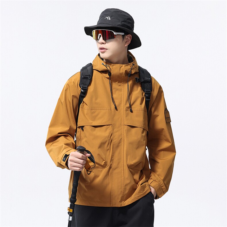秋季速干工装夹克潮牌连帽户外登上外套男女款F0918-P100控199,男装夹克,电商D215