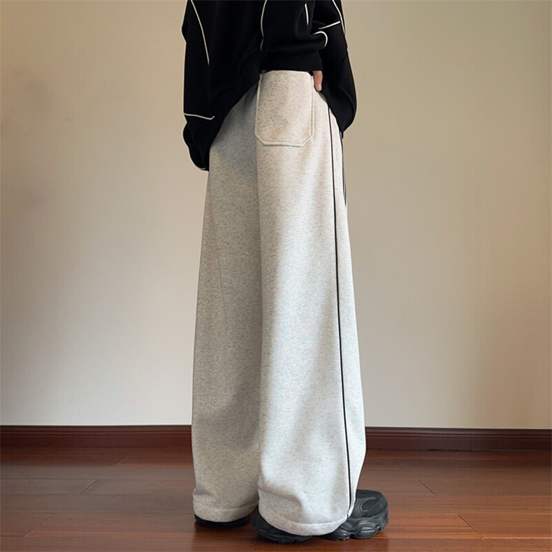 2024冬季新款内景大码拼接织带加绒裤M-5XHK24932-P55,男装休闲裤,电商A022