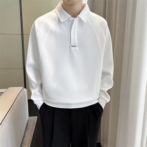 卫衣男春秋季2025新款宽松潮牌翻领衣服男款纯色百搭秋装运动上衣图片