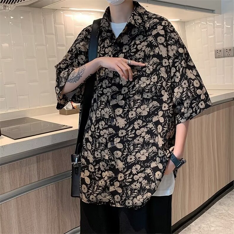 男日系潮流青春流行新款日常时尚ins夏季衬衫SC35P33图片