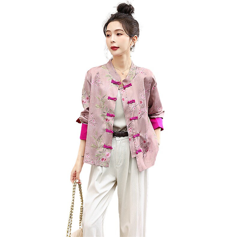 新中式国风外套女2025早秋季新款巨好看的漂亮小香风短款唐装上衣,女装短外套,歌伊格美