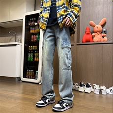 秋季新款工装牛仔裤直筒B342-K9022-特P55控88，男装牛仔裤，电商B342