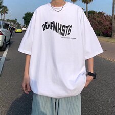 设计字母印花短袖T恤男潮牌潮流夏季宽松圆领上衣T178P28，男装T恤，星座1116-2