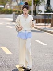 立领外套阔腿裤休闲运动套装女春季2026新款设计感气质穿搭两件套，女装套装/套裙，丽影随形