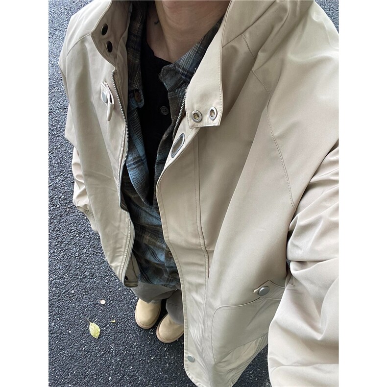 新款潮牌美式复古飞行员夹克男女秋季宽松棒球服外套L55155-p62图片