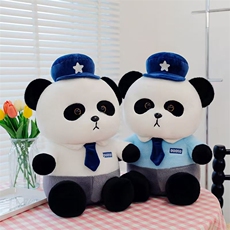 可爱警察熊猫公仔玩偶小熊制服毛绒玩具（整袋起售）