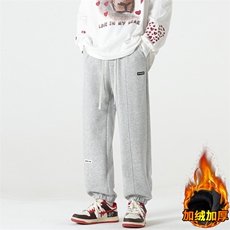 高品质加绒加厚针织立体腰运动休闲男裤卫裤宽松A068-SSK58-TP55，男装休闲裤，电商A068