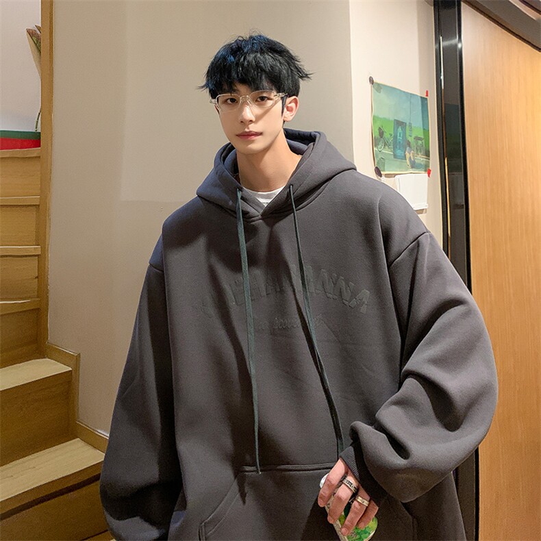 抖音供货、复合360克现货字母印花连帽卫衣宽松D223A-WY224-P50,男装卫衣,电商019-1