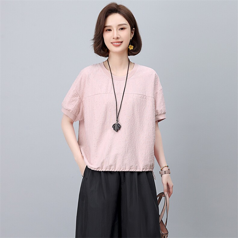 2025夏装新款简约个性立体上衣T恤女装上衣,女装T恤,阿丹