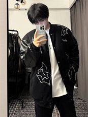 厚款夹棉烫钻外套美式秋冬季新款外套ZJ61P80，男装夹克，星座1116-2