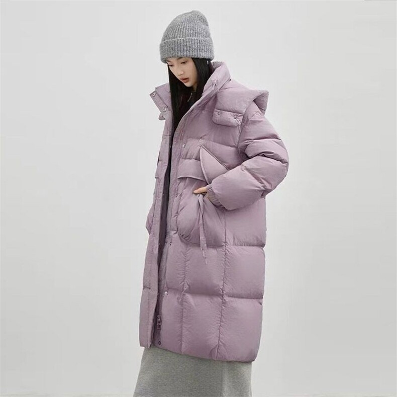 羽绒服高充绒量冬季女中长款90绒新款女装极寒高级感保暖外套，女装羽绒服，灵动羽绒服工厂
