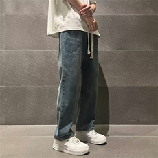 简约新款日常春季拉链牛仔裤日系长裤百搭流行潮流时尚都市男ins，男装牛仔裤，四季星座218-1