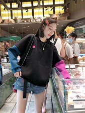 撞色卫衣，女装卫衣/绒衫，一杭