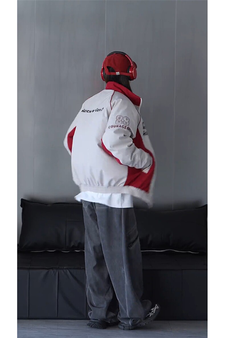 抖音视频截图只展示大货印花立领机车潮牌棉服77950特P85,男装棉衣,星座226-2