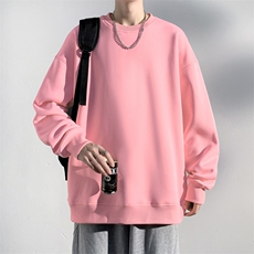 抖音得物高品质二开支持退换25秋冬全棉宽松圆领纯色卫衣HM07，男装卫衣，电商A486