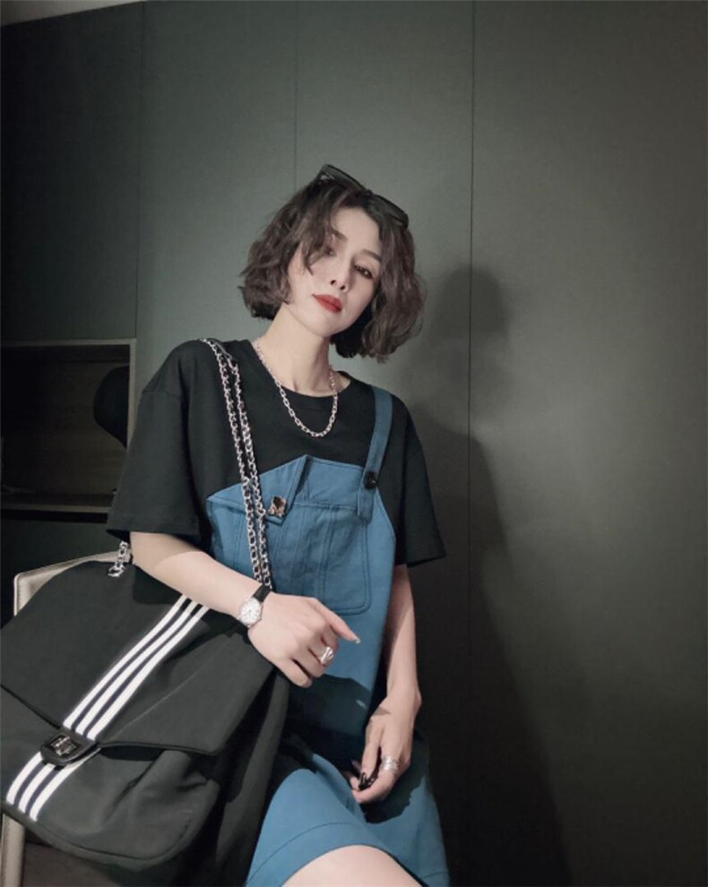 假二件套连衣裙ＭＬ，女装连衣裙，可纳奇