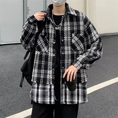 春装外搭小香风夹克上衣男休闲翻领长袖衬衫外套韩版日系宽松外搭，男装夹克，星座601-2