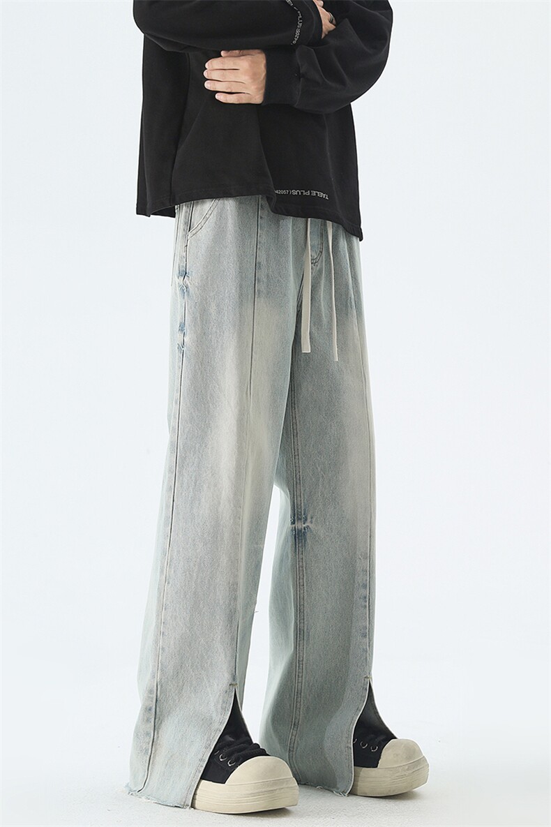 开叉宽松牛仔裤男生长裤KD607-P35,男装牛仔裤,电商D312-1