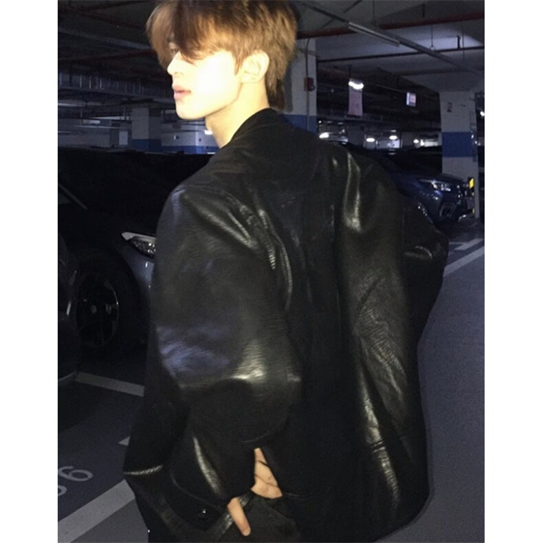 结构设计感垫肩短款机车皮夹克男防风保暖上衣时髦显高外套JAK17，男装夹克，星座1116A（原606A-3）