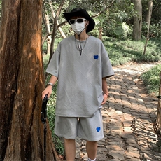 DSA028-TZDTE01P60260克提花针织美潮vibe设计夏季男短袖套装，男装T恤，电商A028
