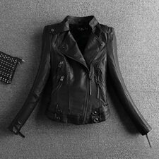 现货款一直做的款修身女款机车服皮外套女皮夹克1608332，女装短外套，艾青服饰