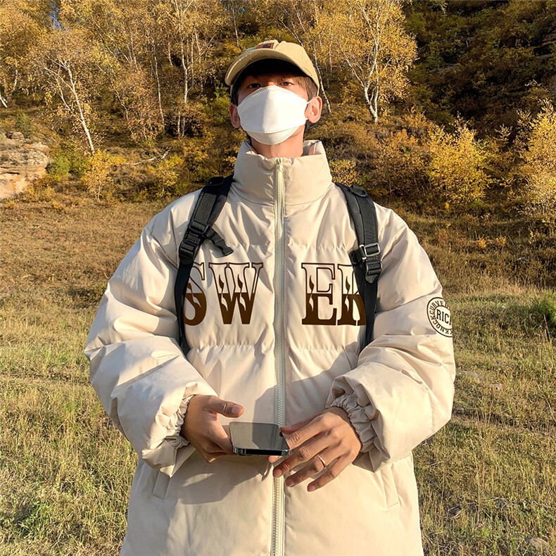 港风秋冬潮流保暖立领宽松棉服外套男MY62053P95控118,男装棉衣,电商A268A