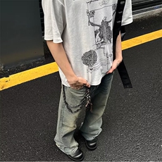 2024美式牛仔裤男款春季微喇叭阔腿长裤潮E767P50，男装牛仔裤，星座1116-2