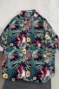 2021夏季新日系大码男港风沙滩情侣休闲短袖印花衬衫C3020-P35图片