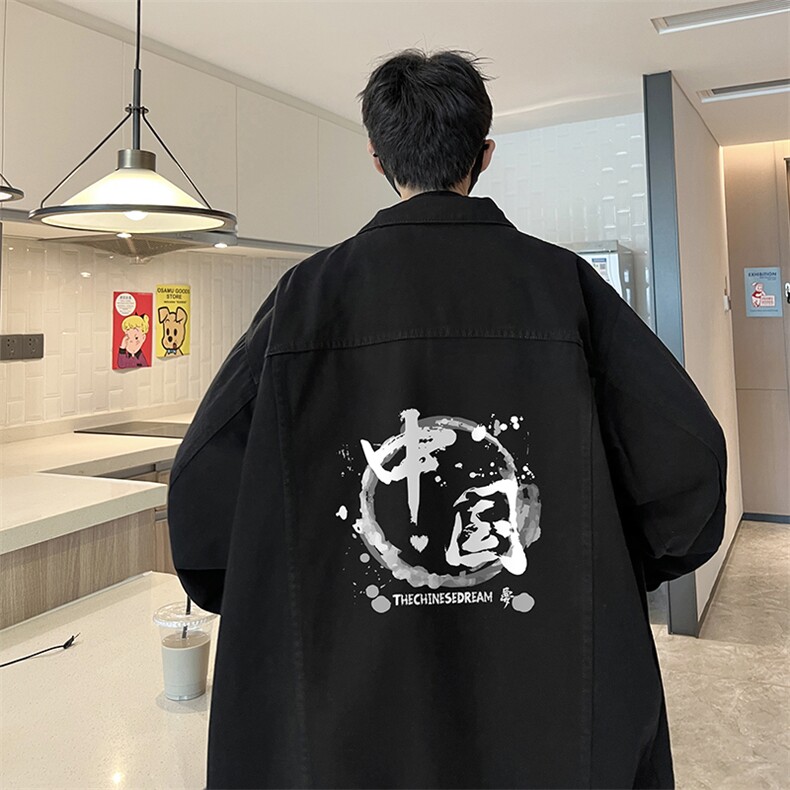 牛仔夹克男大码牛仔外套男茄克NJ77134-P60加绒款-P75,男装夹克,电商A040