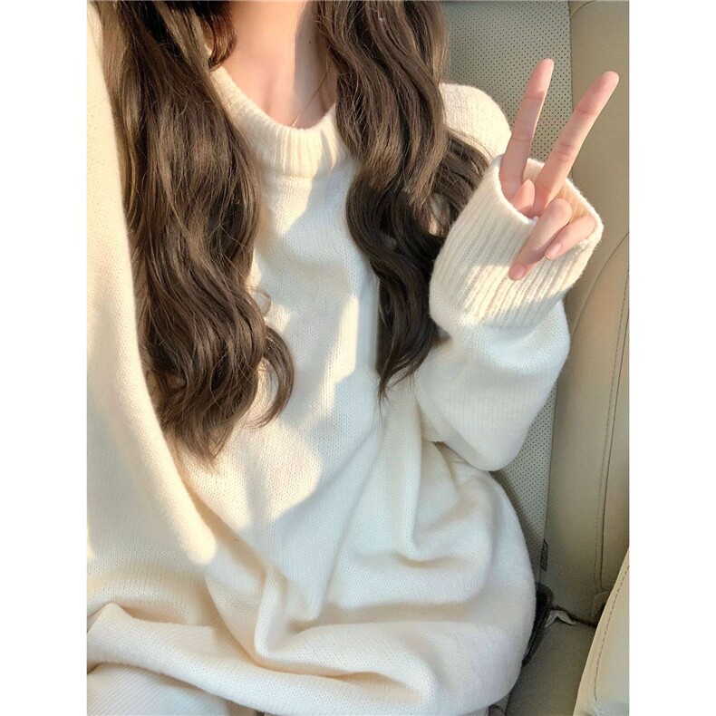 纯色基础款毛衣女2024年新款秋冬软糯慵懒风奶fufu高级感针织上衣,针织衫/毛衣,星座506A