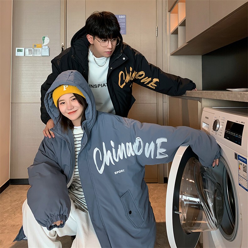 情侣款连帽棉衣男宽松棉服棉袄子2025新款面包服外套3316-P70,男装棉衣,星座207