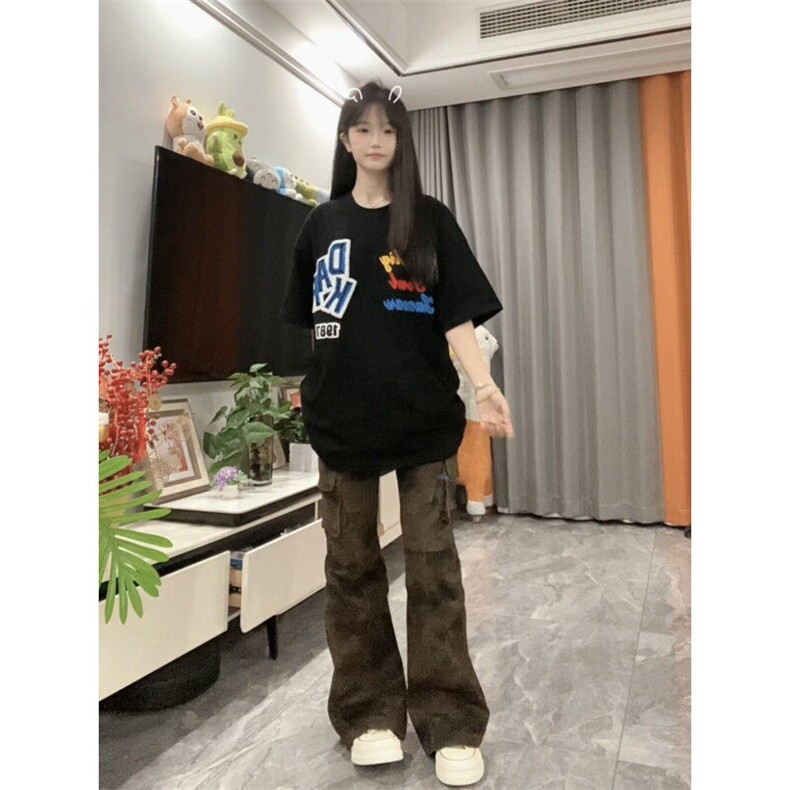 【档口现货260g】DX408HH-P35美式高街字母刺绣短袖T恤男女夏季,男装T恤,星座1007（原301D）