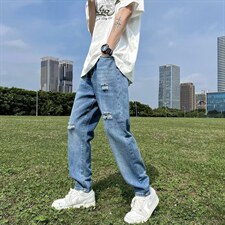 牛仔裤男夏季潮大码休闲裤子高街设计N321P38，男装牛仔裤，星座1116-2