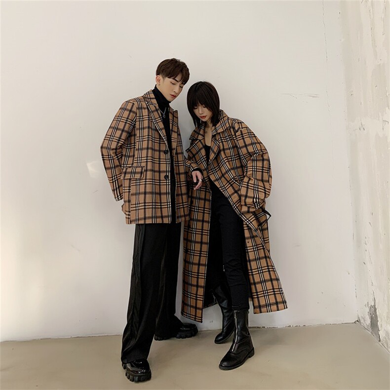 制高端羊毛呢格子系列之西服复古潮流廓形外套A452-19110,男装西服,电商A452