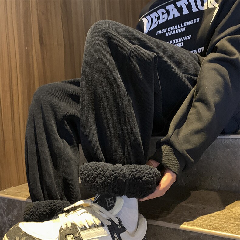 灯芯绒羊羔毛束脚裤深度库存XZ604-KG54-P65控78,男装休闲裤,星座604