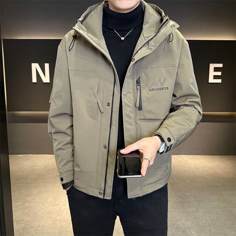 M22P1202025秋冬新款二棉加棉夹克连帽冲风衣男士外套棉服,男装风衣,星座414（原B263）