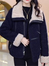 【大货已出】加绒加厚保暖修身显瘦上衣女时尚小香风短款外套女，女装皮草，韩蔻秀