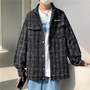 春秋港风百搭上衣小香风夹克男潮流韩版休闲宽松外套 W3584-P58图片
