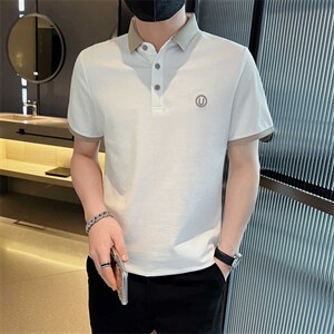 抖音主推大货U字刺绣夏短袖翻领Polo衫时尚大码体恤T066-P45