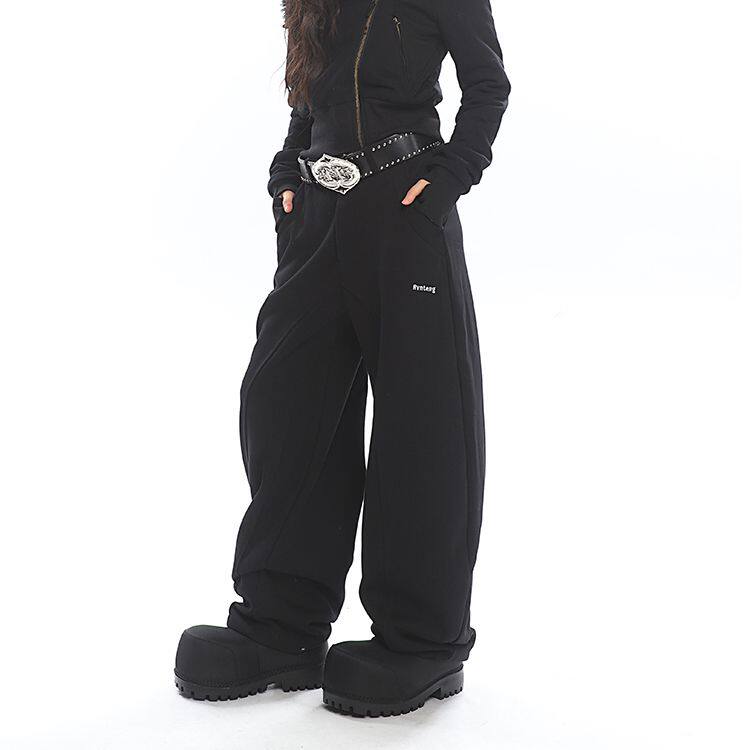 AK2432-P55重磅设计感弯刀香蕉美式休闲运动裤女，女装休闲裤，星座617A-2