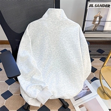 2025春季新款插肩条纹刺绣立领卫衣宽松运动外套现货W8539-P58，男装卫衣，星座512-4