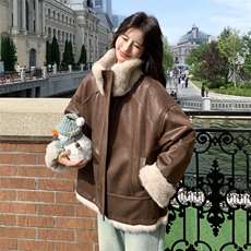 两面穿皮毛一体皮衣派克服外套女冬季2025新款小个子加绒加厚棉服，女装短外套，2B183