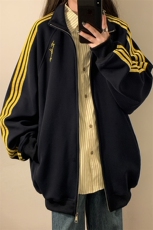 卫衣开衫男女立领外套春秋新款宽松百搭上衣XZ102B-1W2571P65，女装短外套，星座102B-1