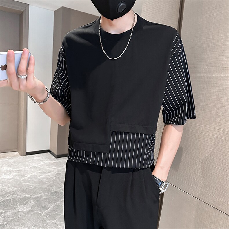 2025夏季新款男士T恤潮牌非主流男装上衣短袖社会小伙901-T34P58,男装T恤,星座901