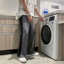 主推 休闲裤男韩版潮牌宽松直筒排扣九分裤中性百搭潮流k838-p35图片