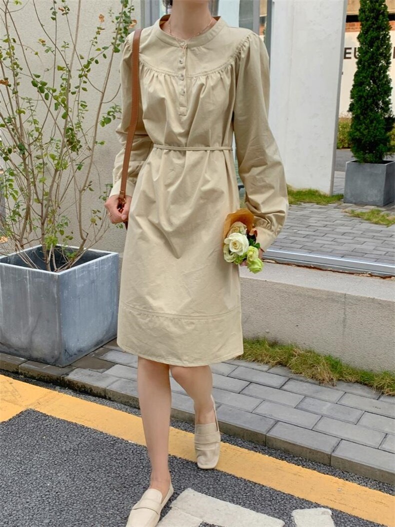 现货水洗休闲系腰带连衣裙，女装连衣裙，汐美