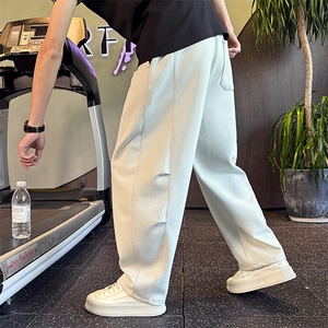 K8811春夏新潮牌宽松弯刀卫裤高级垂感莫代尔冰丝卫裤男潮流休闲图片