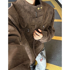 扎染正肩皮衣外套男款春秋立领哈灵顿夹克美式复古棒球服J762，男装夹克，星座1116A（原606A-3）
