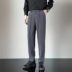 高级感西裤男夏季阔腿直筒宽松潮牌休闲长裤垂感西装裤子韩版痞帅，男装西服套装，星座506A
